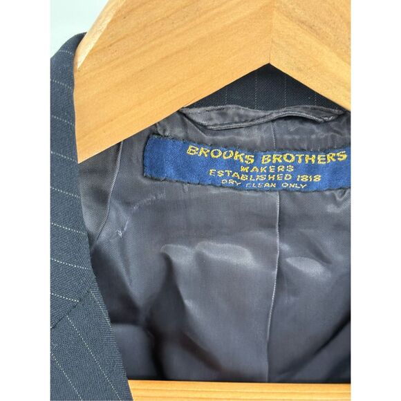 Brooks Brothers Sport Coat Blazer Men Size 39R Navy Blue Pinstriped - Picture 5 of 10